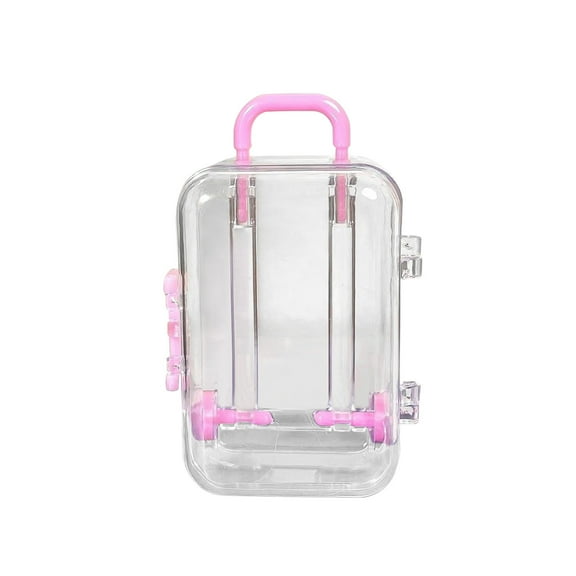 ShunRuiPi Plastic Mini Suitcase Travel Jewelry Candy Box for Home Wedding Decoration, Living Room Decor and Accessories, Cute Room Decor Under