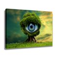 thumbnail image 2 of Green Plant Eye, Blue Center, Meadow & Gradient Sky Canvas Poster Bedroom Decor Sports Landscape Office Room Decor Gift,Frame-style,12x18inch(30x45cm), 2 of 8