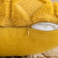 thumbnail image 3 of Pack of 2 Faux Wool Throw Pillow Covers 18x18 Inches Soft Couch Cushion Cover with Velvet Decorative Cushion Cover for Living Room, Bedroom,Car,Office (Ginger Yellow), 3 of 11