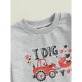 thumbnail image 6 of Suealasg Baby Boy 2Pcs Fall Clothes 1T 2T 3T 4T Toddler Boy Casual Valentine's Day Outfits Long Sleeve Letter Heart Truck Print Sweatshirt Sweatpants Sets, 6 of 8