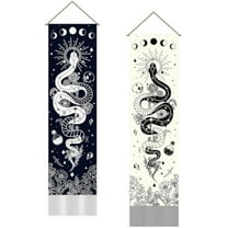 Snake Tarot Tapestry Floral Moon Wall Art Tapestry Moon Sun Wall Blanket 2 Tapestries Long Tapestry Wall Hanging with Tassel Design for Living Room Bedroom Dorm Decor Gifts for Christmas colorful