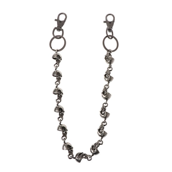 Metal Vintage Skull for Head Chain Punk Gothic Jean Skeleton Chain for Men Wome
