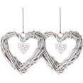 thumbnail image 1 of 2 Corazones Colgantes de Rattan, Corazones Colgantes Decorativos de Rattan, Objetos Colgantes para Fiestas, Bodas, Decoración del Hogar, Gris ER, 1 of 5