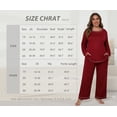 thumbnail image 5 of Cueply Women's Plus Size Pajama Set Long Sleeve Pjs Long Pants Sleepwear Two Piece Loungewear with Pockets, 5 of 7