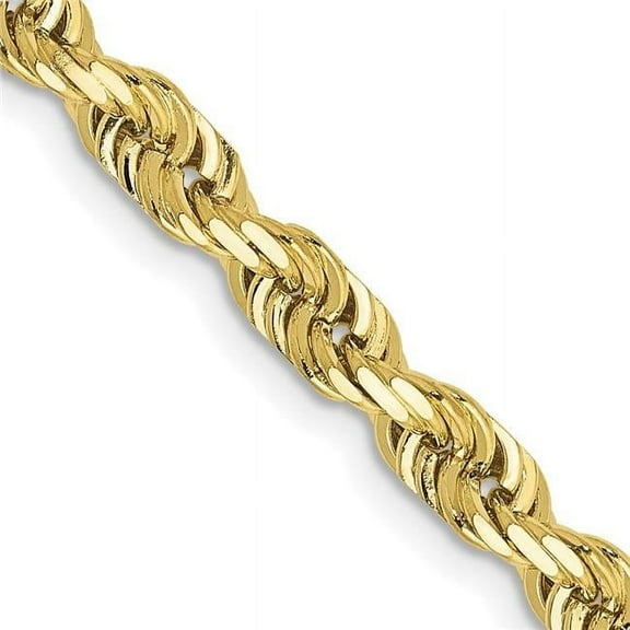 Primal Gold 10 Karat Yellow Gold 4.5mm Diamond-cut Quadruple Rope Chain