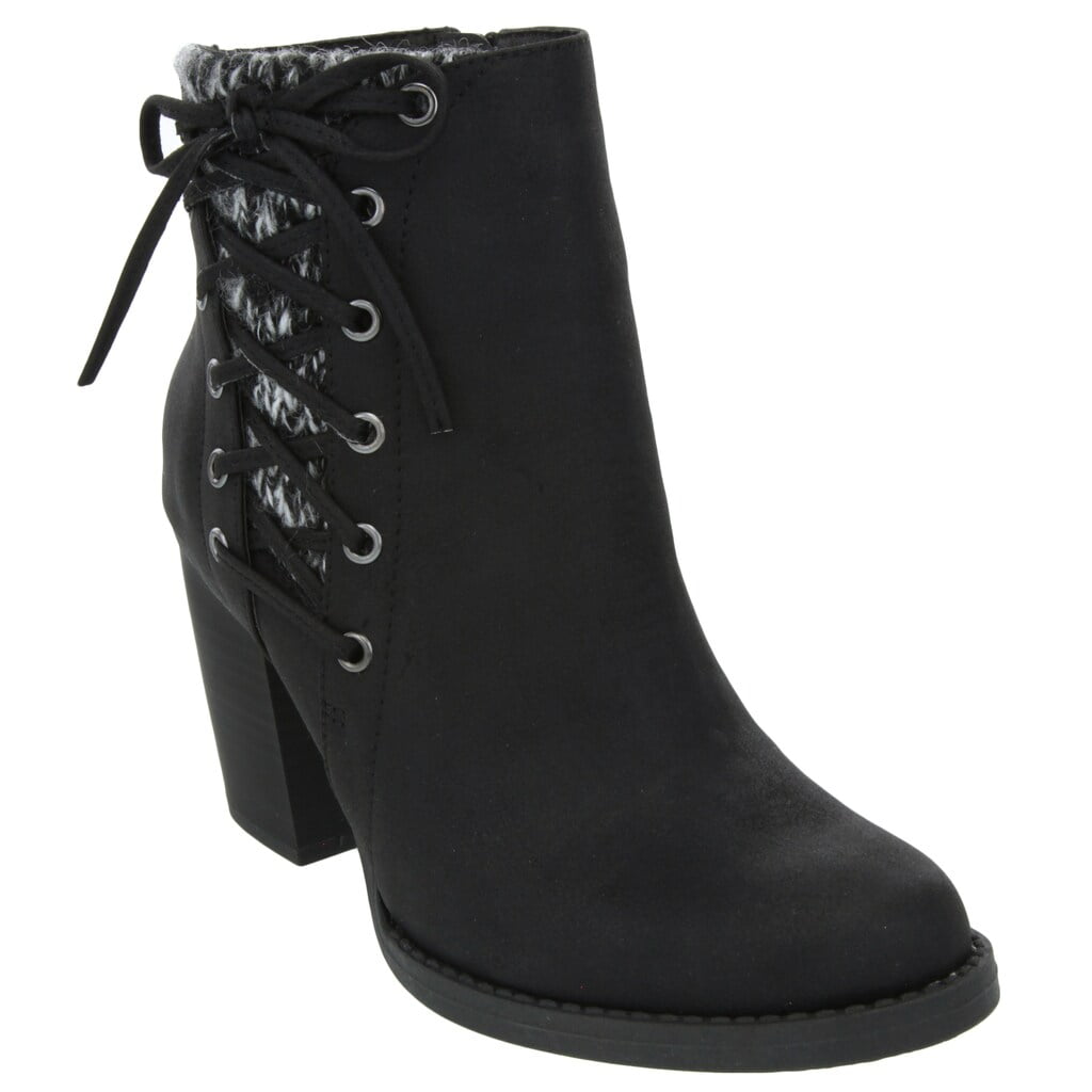 fabric high heel ankle boots