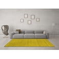 thumbnail image 3 of Ahgly Company Machine Washable Indoor Round Abstract Yellow Contemporary Area Rugs, 8' Round, 3 of 4