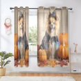 thumbnail image 6 of 2 Panels Set Blackout Curtains Thermal Insulated Sun Protection Room Darkening Drapes for Bedroom Cute Pomeranian Dog and Pumpkins, 6 of 7