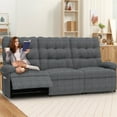 thumbnail image 6 of Recliner Sofa Couch Set, PAPROOS 3-Seater Recliner Sofa with Remote Control and Side Pocket, Modern Power Reclining Sofa for Adults, Electric Recliner for Living Room, Home Theater, Grey, 6 of 7