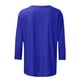 thumbnail image 5 of Blusas Umfun para mujer, cuello redondo liso, manga 3/4, blusa informal versátil, azul oscuro, talla 2XL, 5 of 5