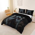 thumbnail image 3 of Castle Fairy Praying Raccoon Bedding,Cute Animal Duvet Cover Full,Brown Black Gray,Black Reversible,3pcs,No Comforter,1 Duvet Cover and 2 Pillowcases, 3 of 6