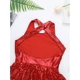 thumbnail image 6 of iEFiEL Kids Girls Sequined Waist Bowknot Ballet Dance Leotard Dress Jazz Tap Dancewear, 6 of 7