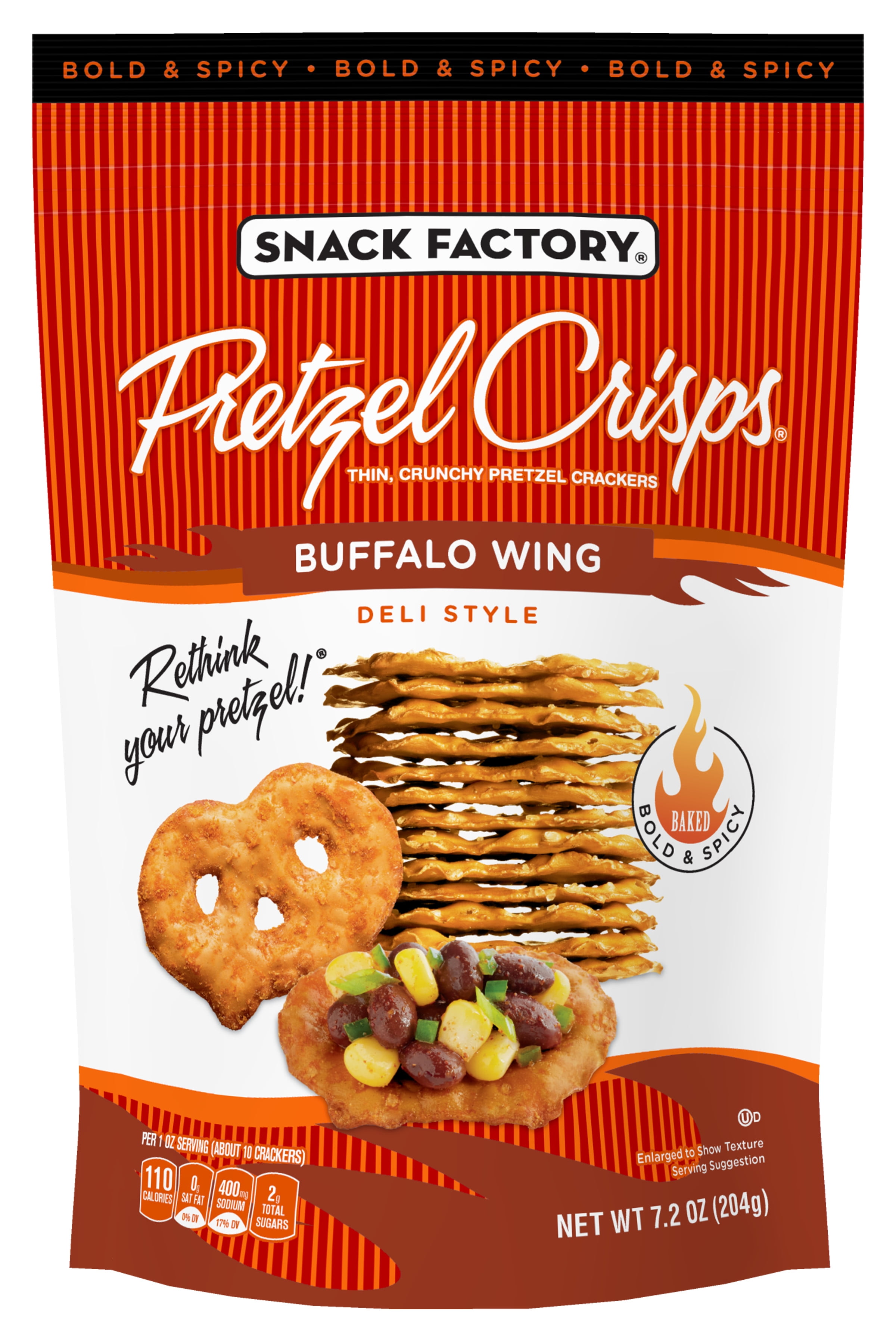 Snack Factory Pretzel Crisps, Buffalo Wing, 7.2 Oz