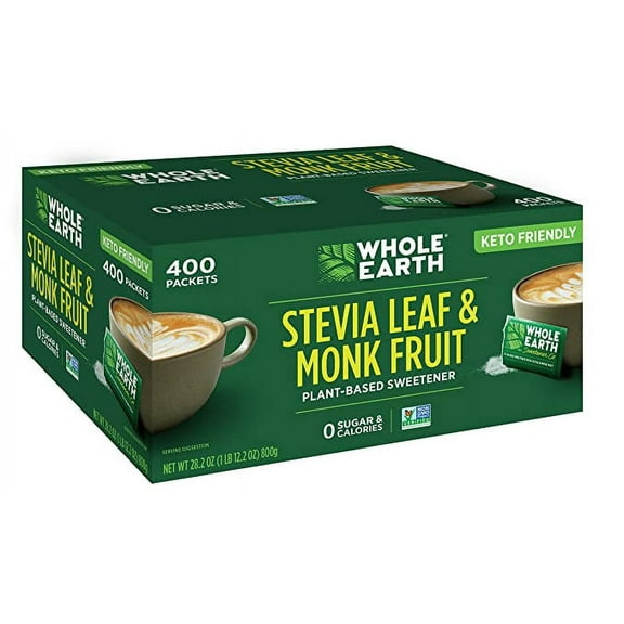 Whole Earth Stevia Leaf & Monk Fruit Sweetener, 400 ct