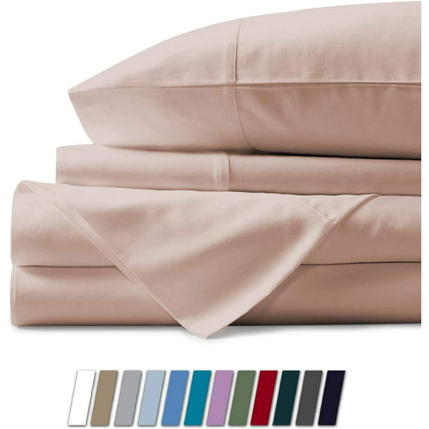 Mayfair Linen 500 Thread Count Cotton Sheet White Queen Sheets Set, 4-Piece  Long-Staple Pure Cotton Best Sheets for Bed, Breathable, Soft Silky Sateen