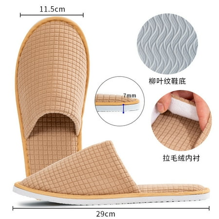 

LAKIDAY High-grade Super Star Hotel B&B Beauty Salon Home Thickened Non-slip Autumn and Winter Non-disposable Coral Flannel Slippers