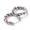 thumbnail image 2 of 5Pair 304 Stainless Steel Twist Rope Hoop Earrings for Women Stainless Steel Color, 2 of 2