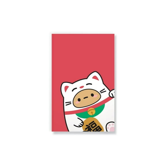 Denik LFC1885L Smoko Tayto Lucky Cat Layflat Notebook, 1 Subject, Medium/college Rule, Red/white/brown Cover, (72) 8 X 5 Sheets