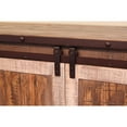 thumbnail image 4 of 70" Brown Solid Wood Cabinet Enclosed Storage Distressed TV Stand, 4 of 7