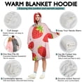 thumbnail image 5 of Red Strawberry Plants Fruit Pink Pattern Wearable Oversized Blanket,Wearable Blanket Hoodie for Adults,Cozy Hooded Blankets with Super Pockets,Super Warm Fuzzy Pullover for Women & Men, 5 of 6