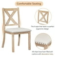 thumbnail image 5 of MODERNLUXE 82"Farmhouse 6PCS Dining Table Sets for 6,Solid Wood Dining Table Set with Extendable Table with Footrest and Two 11"Removable Leaf,4 Upholstered Chairs and Longer Upholstered Bench, 5 of 7