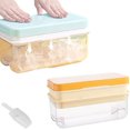 thumbnail image 1 of SHIQI-1 Second Release Ice Cube Tray with Lid and Bin, 2 Tier ice molds Make 64 Ice Cubes Big Capacity Bin for Freezer Including Ice Scoop (Yellow), 1 of 4