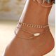 thumbnail image 1 of pulsera De Cheville Rglable En Coquillage Dor Pour Femme Et Fille, 1 of 5