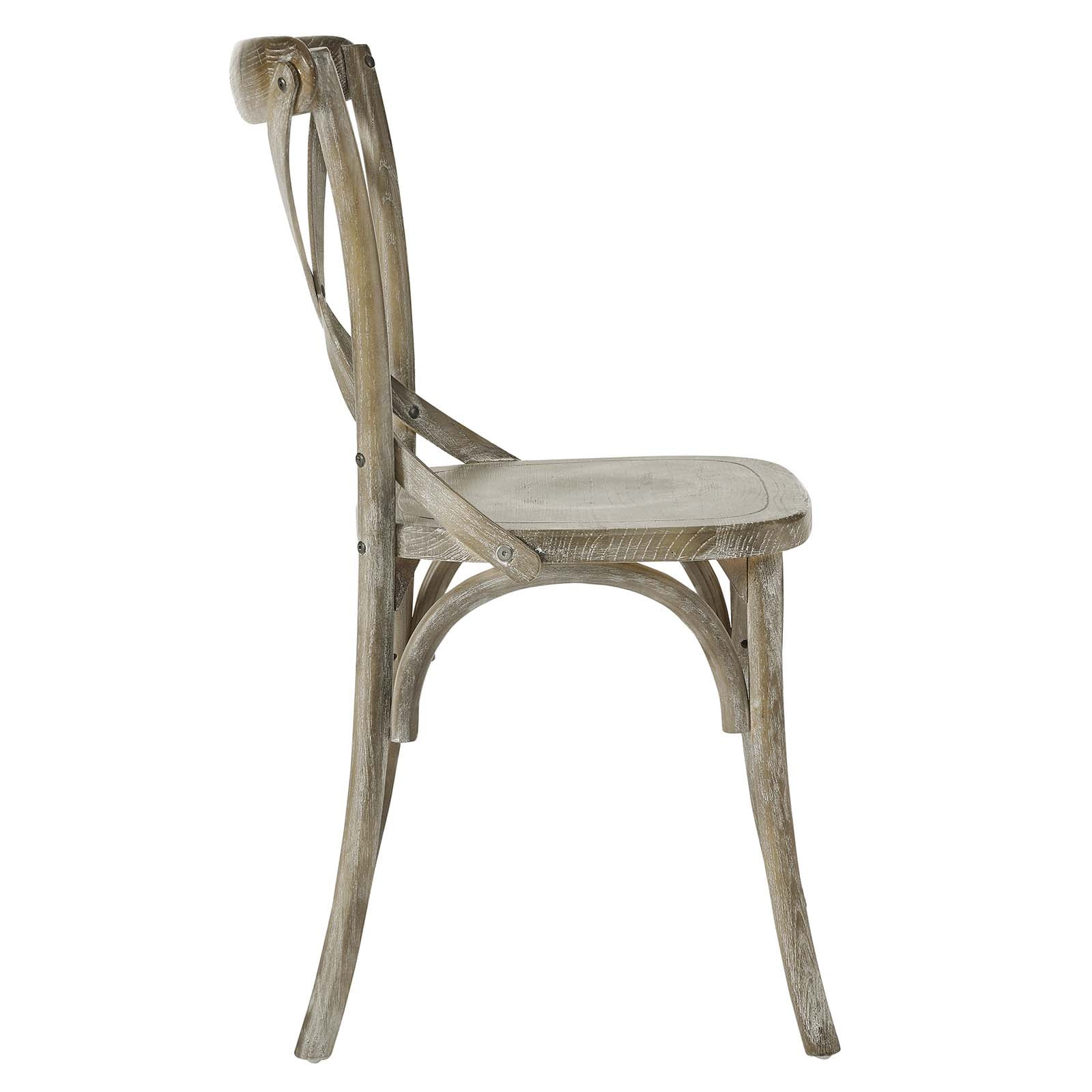 Modway Gear Modern Style Elm Wood Dining Side Chair in Gray Finish