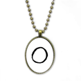 thumbnail image 1 of Collar colgante de cadena vintage Unbranded Alfabeto griego omicorn negro M, 1 of 3