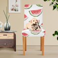thumbnail image 4 of Yayeee 2 Pack Dining Chair Covers Stretch Parson Chairs Slipcovers Seat Protector, Watermelon Pattern, 4 of 6