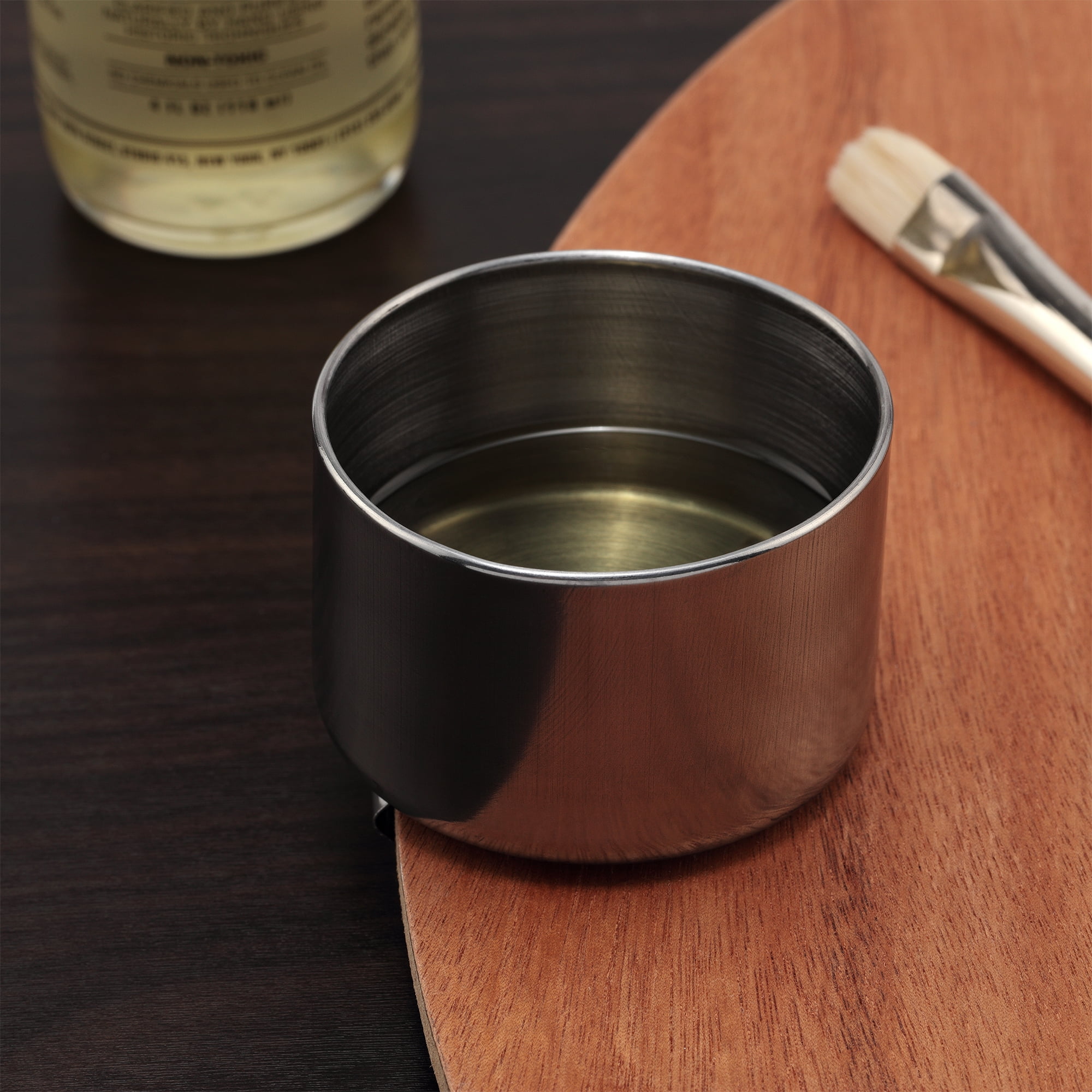 Creative Mark Stainless Steel Palette Cup 100ml, 3 Pack with Sturdy Clip for Palette Attachment- 2-3/8" Diameter Paint Cup for Artists, Students, Professionals