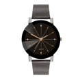 thumbnail image 1 of Reloj de cuarzo con cinturón de malla de moda Reloj unisex con patrón de esfera de diamantes de imitación clásico (negro masculino), 1 of 5