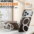 thumbnail image 6 of ELEHOLD Case for iPhone 17 Pro Max, Leather Shockproof Case with 360° Rotating Ring Stand, Magnetic Accessory Compatible,Brown, 6 of 11
