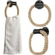 thumbnail image 2 of Dinheiro Toallero montado en la pared Cuerda de cáñamo Soporte para anillos de estilo industrial Toallero montado en la pared con cuerda rústica natural Accesorios de baño, 2 of 5