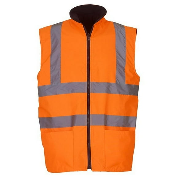Yoko Adult Hi-Vis Fleece Reversible Body Warmer
