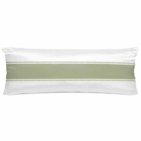 Sage Green Striped Satin Pillowcase for Hair and Skin with Zipper, Soft Breathable Cooling Silk Pillow Cases, Modern Geometric Abstract Art Body Pillow Covers Bed Pillows 20"x54"