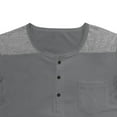 thumbnail image 6 of Ndbuld Men's Henley Shirt Short Sleeve Pocket T-Shirts with 3 Button Tops Lightweight Casual Basic Tee Clearance & More Savings！Gray,3XL, 6 of 8
