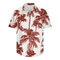thumbnail image 4 of ZCFZJW Tropical Palm Tree Graphic Shirts for Men Summer Short Sleeve Button Down Hawaiian T-Shirts Trendy Oversized Regular Fit Beach Vacation Tees Tops Brown XXXXL, 4 of 5