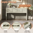 thumbnail image 2 of Aukfa 55" Geometric Carved Console Table with 3 Drawers, Fluted Leg Entryway Table, Modern Sofa Accent Table for Living Room/Hallway,Parchment, 2 of 8