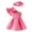 Pink, variant on Huowey Girls' Ruffled Off Shoulder Sleeve Dress Floral Bow Headband Princess Party Set 2PC