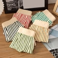 thumbnail image 3 of Men Boxer Underwear Mid-rise Elastic Waist Shorts Briefs U-Convex Design Striped Print Breathable Panties, 3 of 7
