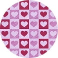 thumbnail image 1 of Ahgly Company Indoor Round Patterned Neon Hot Pink Area Rugs, 4' Round, 1 of 6