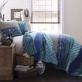 thumbnail image 1 of Lush Decor C12765P13-000 Royal Empire Quilt Striped Pattern Reversible 3 Piece Bedding Set, Full/Queen, Peacock, 1 of 4