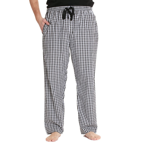 Followme - #followme Mens Plaid Poplin Pajama Pants with Pockets (Large ...