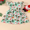 thumbnail image 3 of PENGXIANG Robe de Noël pour Filles Enfants Imprimé Dessin Animé Manches Volantes Robe Princesse Ligne A, 3 of 9