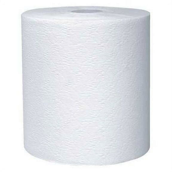 SCOTT 01052 Essential Hardwound White Paper Towel, 1 Ply, Continuous Roll, PK12
