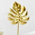 thumbnail image 6 of Cheer.US Golden Monstera Leaf European Tropical Style Leaf Figurine Statue with Base Desktop Decorative Ornaments for Wedding Birthday Hawaiian Party Home - 1.6'', 6 of 7