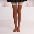 thumbnail image 2 of Socks For Women 1 Pair Extra Long Solid Color Thigh High Socks Over The Knee High Boot Stockings Nylon Leg Socks, 2 of 3
