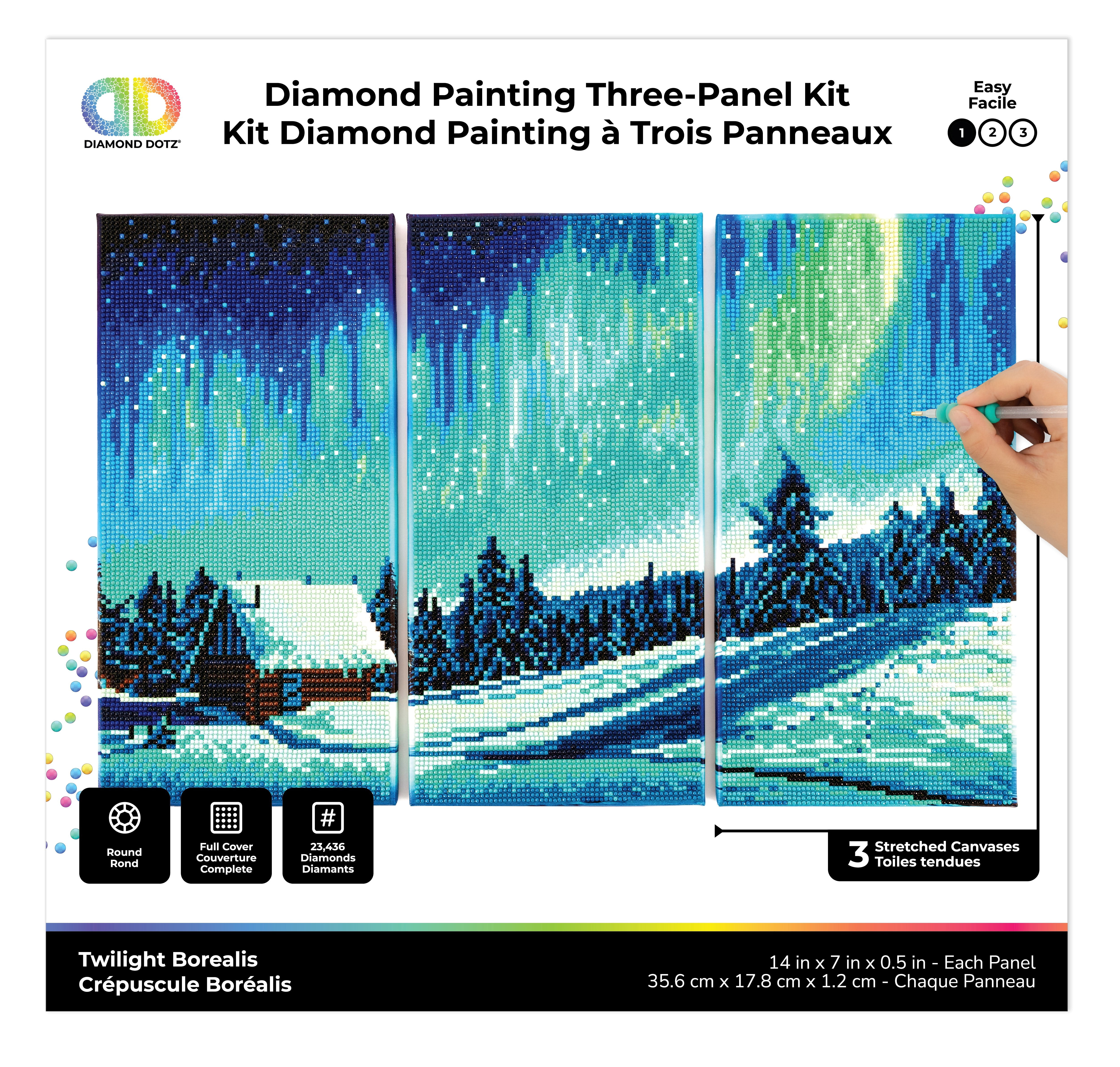 DIAMOND DOTZ® Twilight Borealis Triptych Diamond Painting Kit
