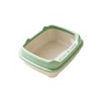 thumbnail image 2 of Semi Enclosed High Sided Plastic Cat Litter Box Non-Stick Anti-Spill Kitty Toilet with Scatter Control Step for Indoor Multi-Cat Use,Green, 2 of 6